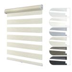 HOTSOON Customsize Cordless Zebra Blinds for Window,Light Control for Day and Night，Blackout Textural Zebra Shades for Sliding Glass Door,Custom Size, Light Brown