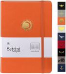 SETTINI Lined Journal - A5 Vegan Leather Notebook, 192 Archival-Quality Pages, QuillEase Bleed-Free Paper, Inner Pocket & Bookmark, Ideal for Journaling & Christmas Gifts - Orange Sun