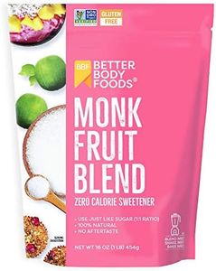 BetterBody Foods Monk Fruit Sweetener Blend, Sugar Substitute, 1 lb.