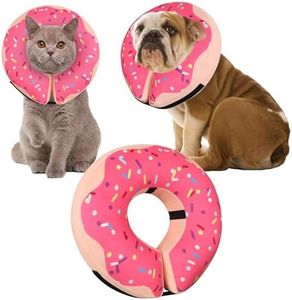 Inflatable Cone Collar for Large Medium Small Dogs, Soft Adjustable Recovery Collar for Dogs Cats,Dog Cone Neck Donut Alternative After Surgery(Pink,Large
