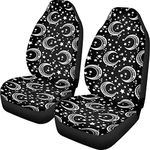 Poceacles Moon & Star Printed 2 Pcs Front Seat Bucket Cover Protectors, Non-Slip Auto Accessories Decor for SUV/Sedan/Vans