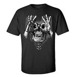 Funny Skull Hands Adult Men's Short Sleeve Tee Shirt Black, Black, Large