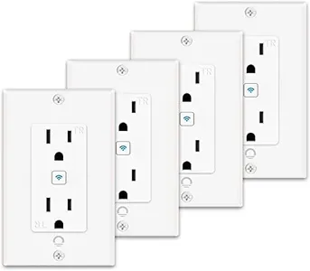 Smart Outlet in-Wall - Smart Electrical Outlet That Work with Alexa, Google Home, 15 Amp, No Hub Required, ETL & FCC Certified, 2.4G WiFi Only (4 Pack)