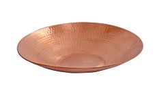 DeKulture Handmade Pure Copper Round Fruit Platter Tray Charger Plate Serving Middle Piece, Ideal for Table Kitchen Rustic Bar Decoration,10 (D) Inches