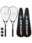 Dunlop Assassin Biotec X-Lite Squash Rackets x 2 + Covers (2) + 3 Squash Balls