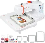 POOLIN EOC06 Embroidery Machine 7.9x11 Inch Large Hoop for Beginners,Computerized 7 Inch Touchscreen,Machine Embroidery Gifts,Includes Hoops,Thread,USB,Stabilizer,Bobbins, Home Embroidery Machine