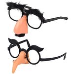 Bohue 2Pcs Halloween Nose Glasses Funny Nose Glasses with Moustache Witch Nose Glasses Plastic Party Decoration Eyewear Prop for Halloween Carnival