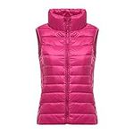 Sleeveless Puffer Jacket Women Plus Size Womens Winter Quilted Vest Puffer Vest Coat for womens Fitted Puffer Vest, Hot Pink, Large