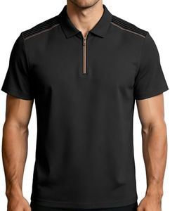Breeze Shirts for Men,Mens Golf Shirt Breathable Short Sleeve Quarter Zip Pullover Work Shirt Lightweight Summer Clothes,Work,Office,Summer Outfits,Golf,Tennis,Beachwear,Casual Everyday Wear,Walking