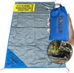 Ultralight Backpacking Tarp Ground Cloth 27.5 x 48 Inches Waterproof Mini Pocket Blanket Compact Packable Groundsheet Hiking Gear for Two Pouch and Carabiner