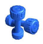 Amazon Brand - Symactive PVC Fixed Shell Dumbbells for Home Gym, Set of 2, 1 Kg, Blue