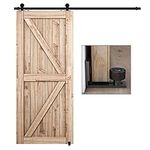 CCJH 1.8M/6FT Sliding Door Track Barn Door Hardware Kit Closet Rail Roller Accessory Including Adjustable Floor Rails