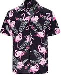 J.VER Mens Flamingo Hawaiian Shirt 