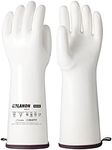 LANON 15" Liquid Silicone Heat Resistant Oven Gloves, Food Grade, CoralAir Liner, Waterproof, Extra Long, Medium