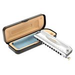 East top Chromatic Harmonica Key of C,12 Holes 48 Tones Professional Stainless Steel Mouth Organ Harmonica for Adults, Professionals and Students (SR)