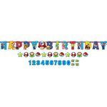 Super Mario Brother Multicolor Personalized Jumbo Letter Banner Kit - 10.6' & 6' (Pack of 2) - Perfect for Birthday Celebrations