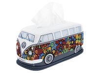 BRISA VW Collection - Volkswagen Neoprene Cosmetic Napkin Dispenser Paper Tissue Box for Bathroom in T1 Bus Campervan Design (Flower Power/Multicolor)