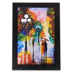 LIFEHAXTORE® Abstract Art Wooden Framed Painting | Ready to Hang- (Wooden Frame, Multicolor, 10inch x 14 inch)