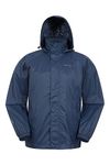 Mountain Warehouse Pakka Mens Waterproof Packable Jacket - Foldaway Hood Jacket, High Vis Mens Coat, Lightweight Rain Jacket - for Wet Weather & Travelling, Navy, XXL