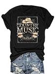 Women Howdy Shirt Vintage Rodeo Western Cowgirl T Shirt Short Sleeve Summer Tops Funny Country Graphic Tees, L-black, Large