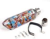 Aumotop 1.5-2in Inlet Motorcycle Exhaust Muffler Pipes Slip on Silencer Carbon Fiber Style Tail Tube High Temperature Resistant for Motorcycle ATV Dirt Bike (Style 6)