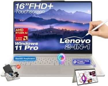Lenovo Yoga 7a 2-in-1 Laptop, 16" WUXGA IPS Touchscreen Display, AMD Ryzen AI 7 445, 50 Tops NPU, Copilot+ PC, 16GB LPDDR5x, 1TB SSD, Wi-Fi 7, Backlit Keyboard, Fingerprint, Windows 11 Pro