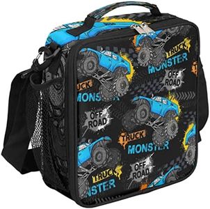 Cool Turck Lunch Box Kids Insulated Lunch Bag for Boys Girls, Reusable Waterproof Lunch Box with Adjustable Shoulder Strap Cooler Tote Bag for School, Work, Picnic