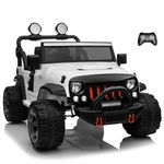 Kids Republic 2-Seater 24V Electric Ride-On Jeep with Full LED Lights, Parental Remote Control, MP3 Player, and 3 Speeds for Kids (24V Snow White)