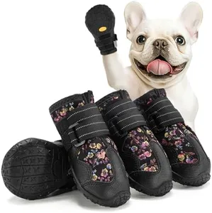 AOKOWN Dog Shoes for Small Dogs, Puppy Dog Boots for Winter Snow, Hot Pavement, Dog Booties & Paw Protectors Size 2