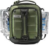 Arctic Zone Titan X Fridge Cold Dual Compartment Expandable Insulated Lunch Pack with 3X 250g High Performance Ice Walls, Olive Green