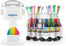 Hawaiian Shaved Ice S700 Snow Cone Machine Kit with 6 - 16oz. Syrups: Cherry, Grape, Blue Raspberry, Tiger’s Blood, Lemon-Lime, Pina Colada, 25 Snow Cone Cups, 25 Spoon Straws, and 6 Pouring Spouts