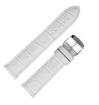 Hadley Roma MS898 24mm White Alligator Grain Genuine Leather Men's Watch Band