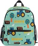 Tractors Seamless Kids Backpack for Toddlers Kid's School Bag for Boys Girls Kindergarten Preschool Bag, Tractors, One Size, Modern