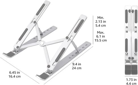 Amazon Basics Laptop Stand – Adjustable, Silver