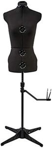 Sewing Online Adjustable Dressmakers Dummy, in Black Fabric with Hem Marker, Dress Form Size 10 to 16 - Pin, Measure, Fit and Display your Clothes on this Tailors Dummy - 023816-Black