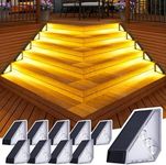 JSOT Solar Step Stair Lights Outdoor Yard Decor 10 Pack, IP65 Waterproof Deck Lighting for Outside Solar Powered, Solar Garden Light Decor for Fence, Backyard, Front Porch Step, Balcony, Wall, Patio