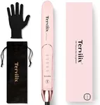 Terviiix Titanium Salon Professional Hair Straightener and Curler 2 in 1, ARC Non-Snagging Straightening Iron for One Swipe, 15s Ultra Fast Heating, 100-240V Dual Voltage, Auto Off, 1 inch Pink