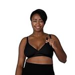 Bravado! Basics Women's Adjustable Maternity Bra, Nursing Bra and Sleep Comfy Cotton Bra, Black, Large