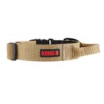 KONG Ultra Durable Padded Comfort Handle Dog Collar (Medium, Tan)