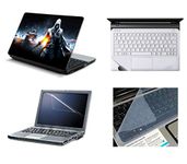 Namo Arts 4in1 Laptop Accessories Combo Kit - 15.6 Inch Laptop Skins with Laptop Screen Protector, Keyboard Protector and Trackpad Skin for All Laptop- Notebook Battlefield