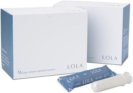 LOLA Organic Cotton Tampons, 32 Count - Super Non-Toxic Tampons, Period Feminine Hygiene Products, HSA FSA Approved Products Feminine Care