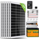 ECO-WORTHY 720W 24V Solar Panel System 3kWh/Day Solar Power Off Grid Kit for Home RV Motorhome Shed: 6pcs 120W Solar Panels+2pcs 100Ah Lithium Batteries+40A MPPT Charge Controller+3000W 24V Inverter