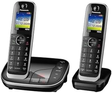 Panasonic KX-TGJ422EB Landline Phone Cordless, House phones, Automated Call Blocker, Answer machine, Colour Display, Twin Handset - Black