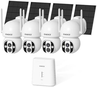 Solar Wireless Security Camera System, Home Security Camera System Outdoor, No Subscription, Solar Powered, 2.4G & 5G WiFi 4 Cam Kit, 4MP Color Night Vision, 360° Pan & Tilt, Two-Way Talk, IP66
