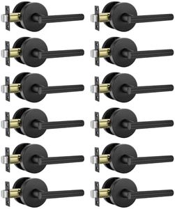 Haidms 12 Pack Matte Black Passage Door Lever, Black Hall and Closet Door Handles for Hallways, Closets and Laundry Rooms