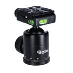 Rollei Tripod Ball Head for Compact Traveler No1 Aluminium Black Professional 360 Degree Tripod Head with Friction, 8 kg Load Capacity and 3 Spirit Levels. Includes Acra Swiss Quick Release Plate