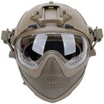 Tactical Airsoft Fast Helmet F22, a Full Face Protective PJ Helmet with Detachable Mask & Goggles