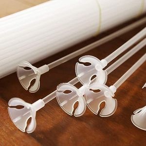 100 Sets 40CM Reusable Balloon Sticks, Clear Plastic Balloon Sticks Holders and Cups Balloon Stand for Party and Wedding Decoration