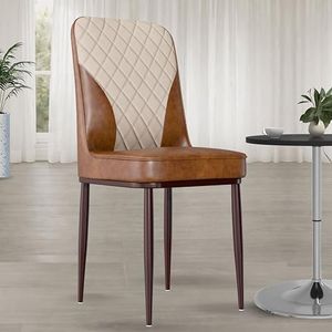 PlankIt Jewel Premium Velvet Dining Chair with Strong Metal Legs, Cushioned Seat, Chair for Dining, Living Room, Bedroom & Balcony (Saddle Cream)