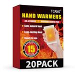 20 Pack Hand Warmers Disposable - Up to 15 Hours of Heat - Super Long Lasting Air Activated Warmers, All Natural & Portable for Body, Hands & Toes - Odorless Hot Warmer Gifts for Winter Work